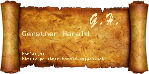 Gerstner Harald névjegykártya
